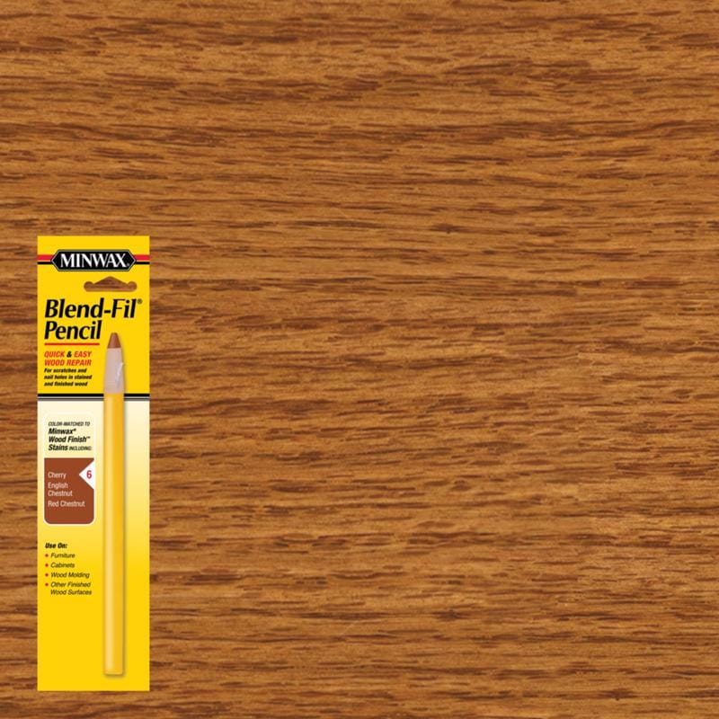 Minwax 110066666 Blend-Fil No.6 Cherry, English Chestnut, Red Chestnut Wood Pencil 0.8 oz