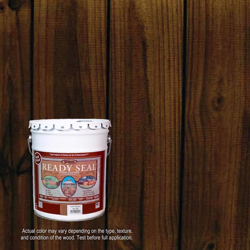 Ready Seal 525 Goof Proof Semi-Transparent Flat Dark Walnut Oil-Based Penetrating Wood Stain/Sealer 5 ga