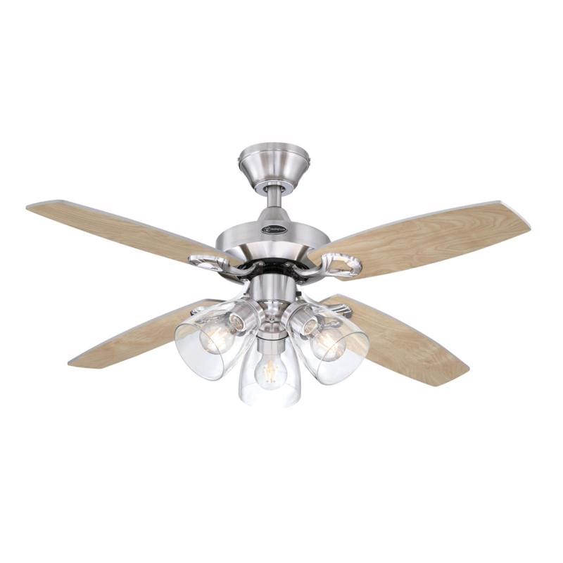 Westinghouse 7311800 Crusader 42 in. Brushed Nickel White LED Indoor Ceiling Fan