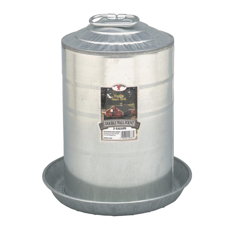 Miller 9833 Little Giant 3 gal Steel Poultry Waterer