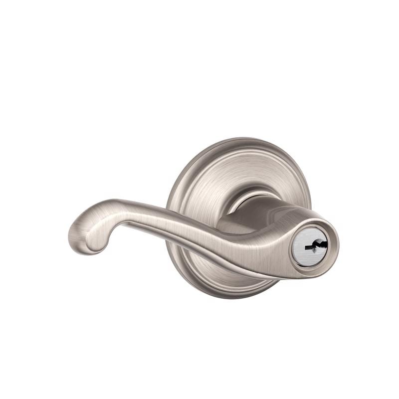 Schlage F51VFLA619 Flair Satin Nickel Entry Door Knob 1-3/4 in.