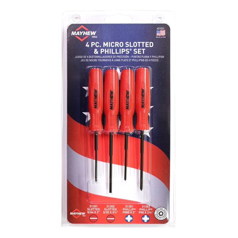 Mayhew 31021 Phillips/Slotted Screwdriver Set 4 Tool