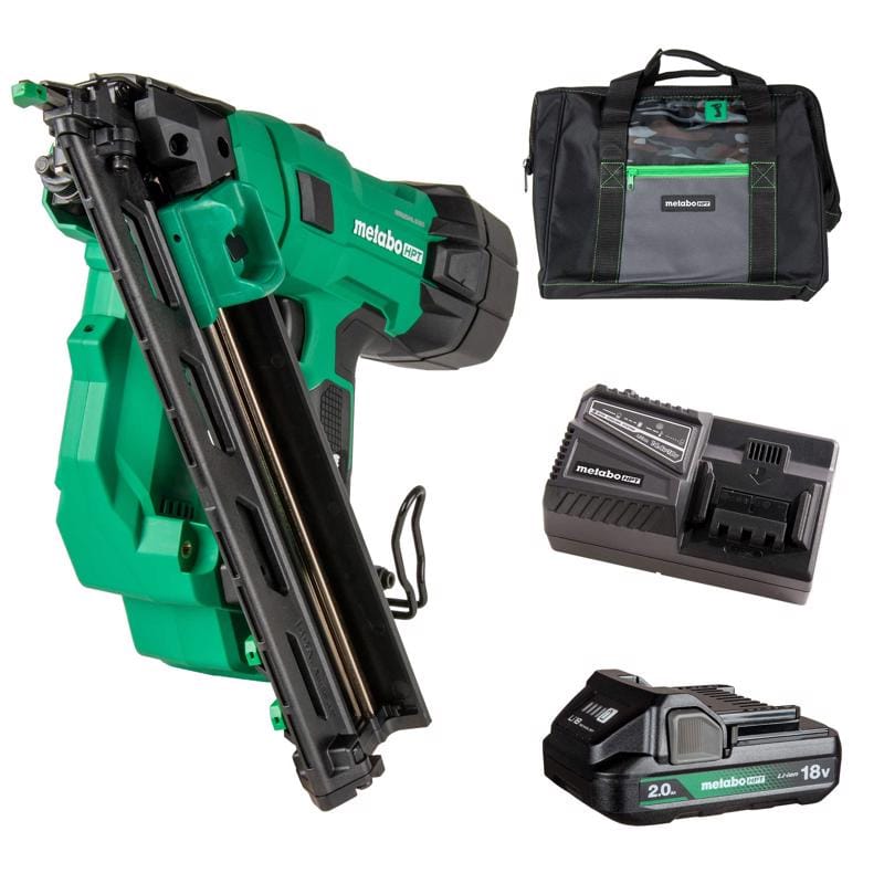 Metabo HPT NT1865DAAM 15 Ga. Cordless 34 deg Angled Finish Nailer Kit (Battery & Charger) 18 V