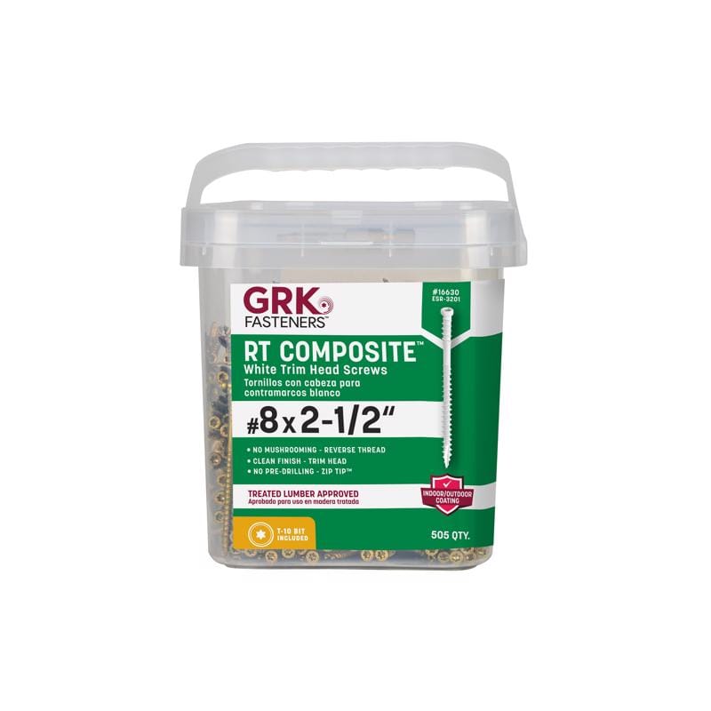 GRK Fasteners 16630 No. 8 X 2-1/2 in. L Star Climatek Coarse Trim Screws 505 pk