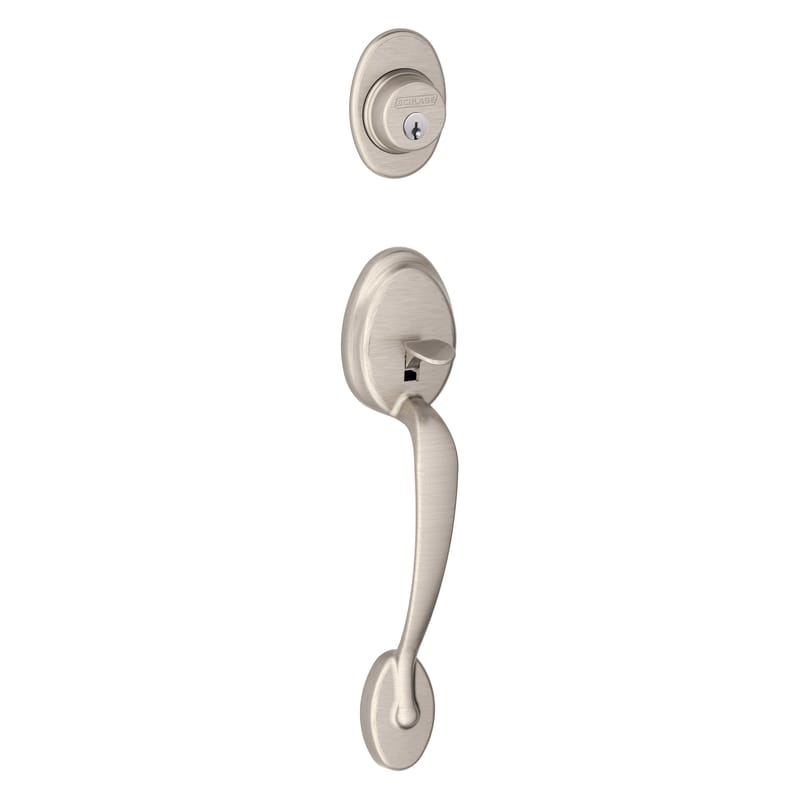Schlage F58PLY619 Plymouth Satin Nickel Handleset