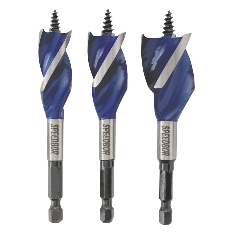 Irwin 1877241 Speedbor Steel Wood Boring Bit Set Quick-Change Hex Shank 3 pc