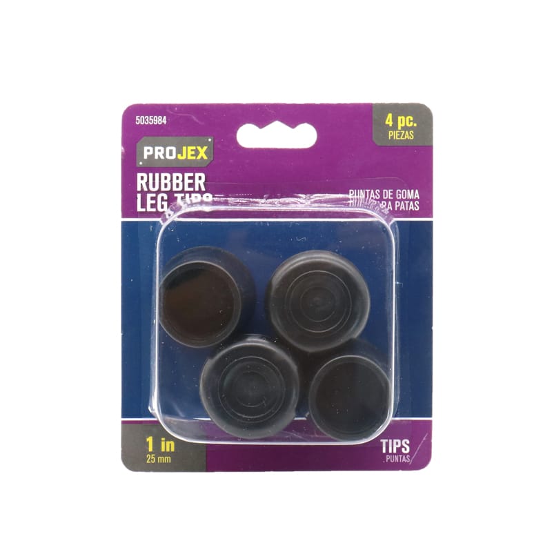 Projex P0049 Rubber Leg Tip Black Round 1 in. W 4 pk