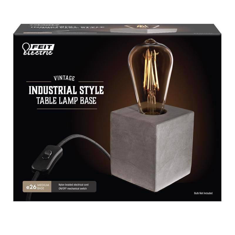 Feit Electric CUBE1 Feit 3.6 in. Concrete Beige/White Cube Lamp Base