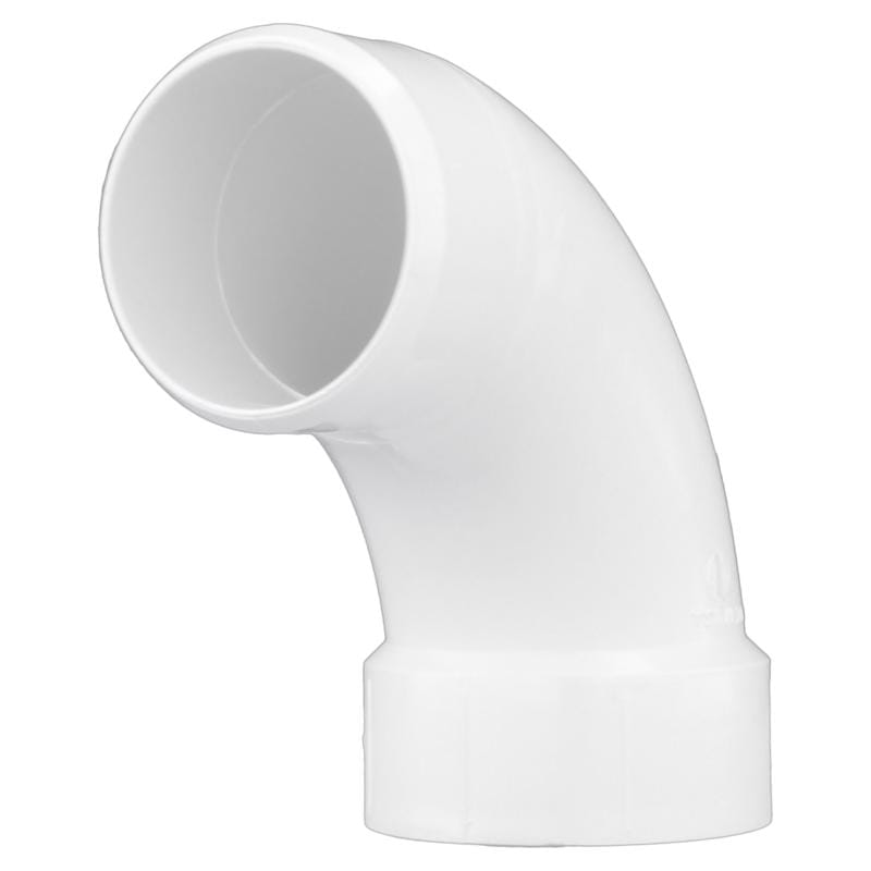 Charlotte Pipe PVC 00309 0600 Schedule 40 1-1/2 in. Spigot X 1-1/2 in. D Hub PVC 90 Degree Elbow 1 pk