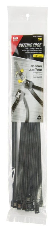Gardner Bender 45-311UVBSC 11 in. L Black Self-Cutting Cable Tie 20 pk