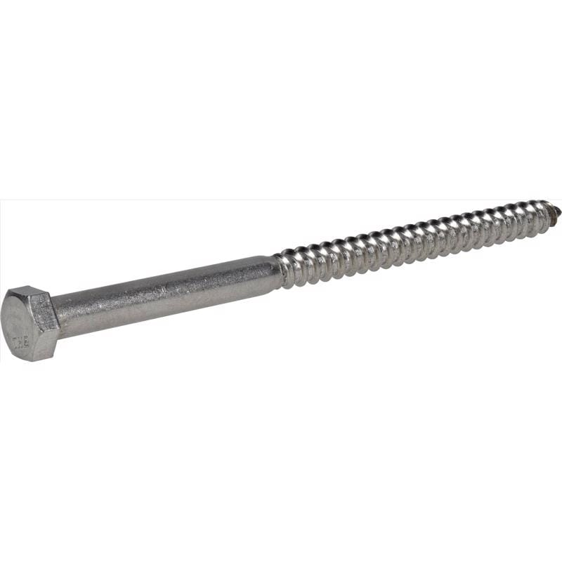 Hillman 832078 3/8 in. X 6 in. L Hex Stainless Steel Lag Screw 25 pk