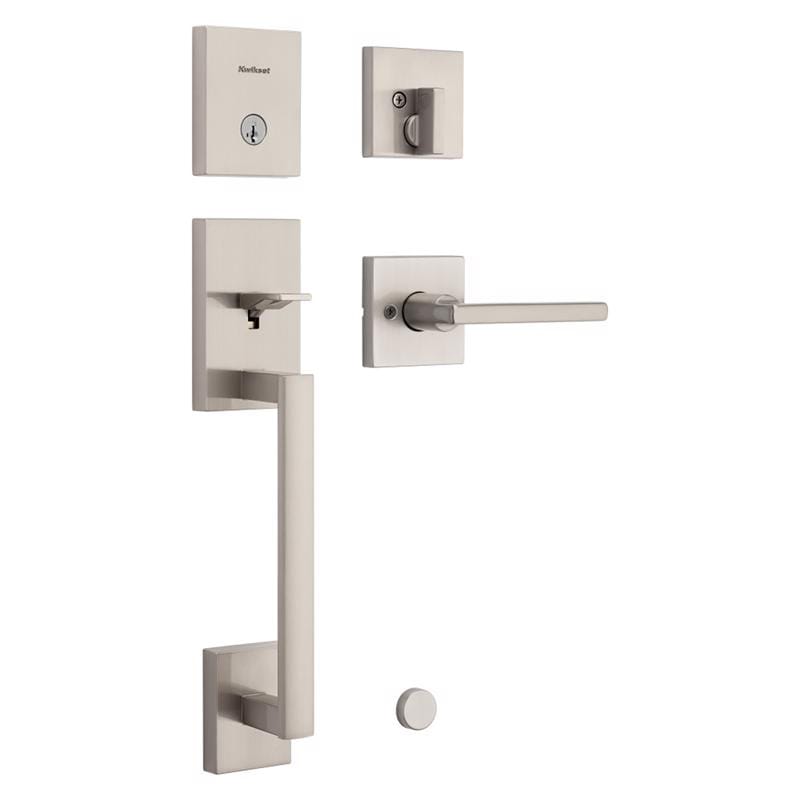 Kwikset 98180-002 San Clemente SmartKey Satin Nickel Handleset