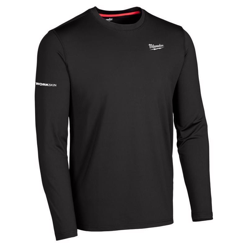 Milwaukee 403B-2X Workskin XXL Long Sleeve Men's Crew Neck Black Midweight Base Layer Tee Shirt