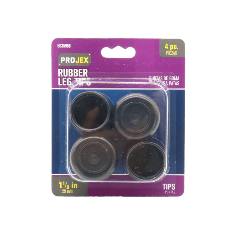 Projex P0050 Rubber Leg Tip Black Round 1-1/8 in. W 4 pk