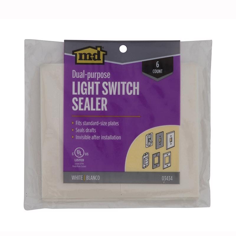 M-D Building Products 03434 White Foam Wall Plate Sealers 6 pk