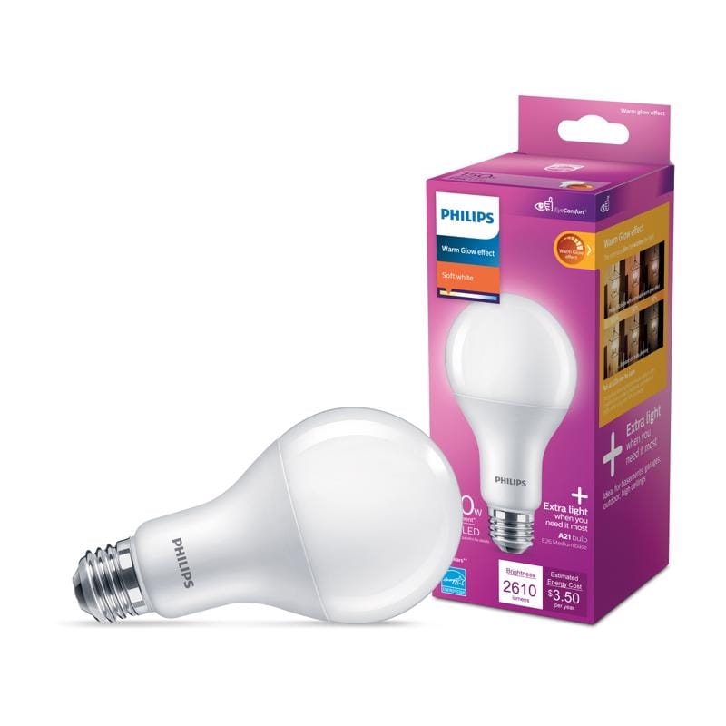 Philips 571497 A21 E26 (Medium) LED Bulb Soft White 150 Watt Equivalence 1 pk