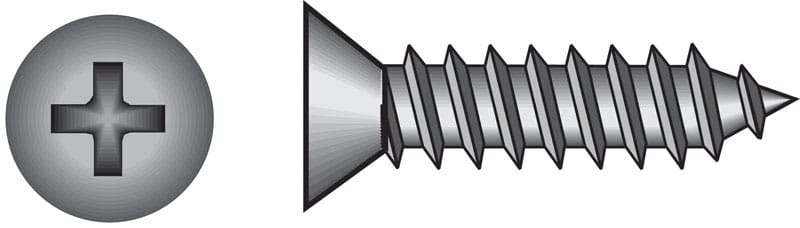 Hillman 80207 No. 10 Ga. X 1 in. L Phillips Flat Head Sheet Metal Screws 100 pk