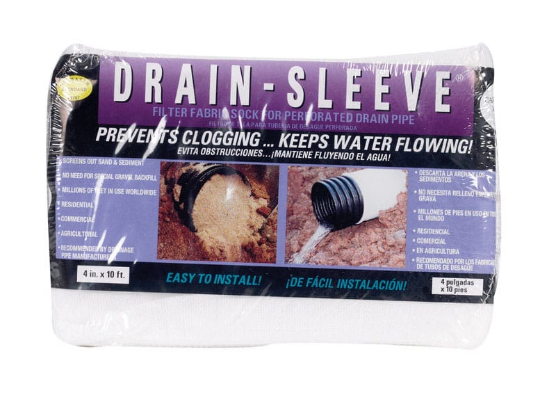 Carriff Corp 04010-24 Drain Sleeve 4 in. D X 10 ft. L Polyester Slotted Filter Fabric Sock
