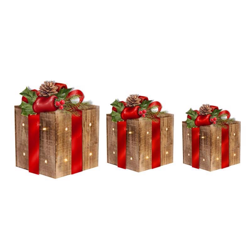 Alpine WDR162A-RD LED Gift Decor 14 in. Yard Decor