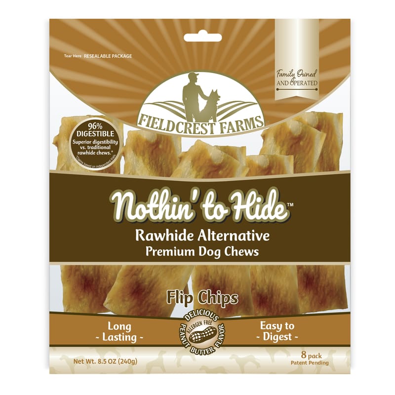 Fieldcrest Farms 172 Nothin' to Hide Flip Chip Peanut Butter Grain Free Chews For Dogs 0.53 lb 8 pk