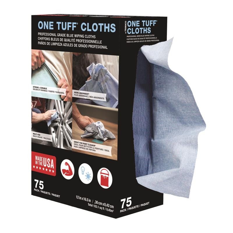 Trimaco 84075 One Tuff Fiber Blend Wiping Cloth 12 in. L 75 pk