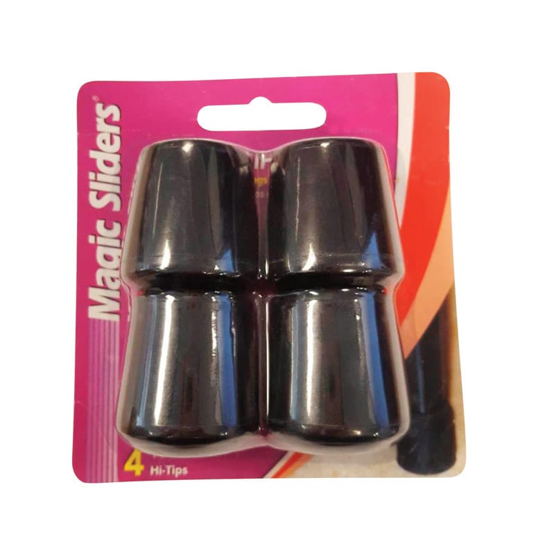 Magic Sliders 97595 Rubber Leg Tip Black Round 1-1/8 in. W 4 pk