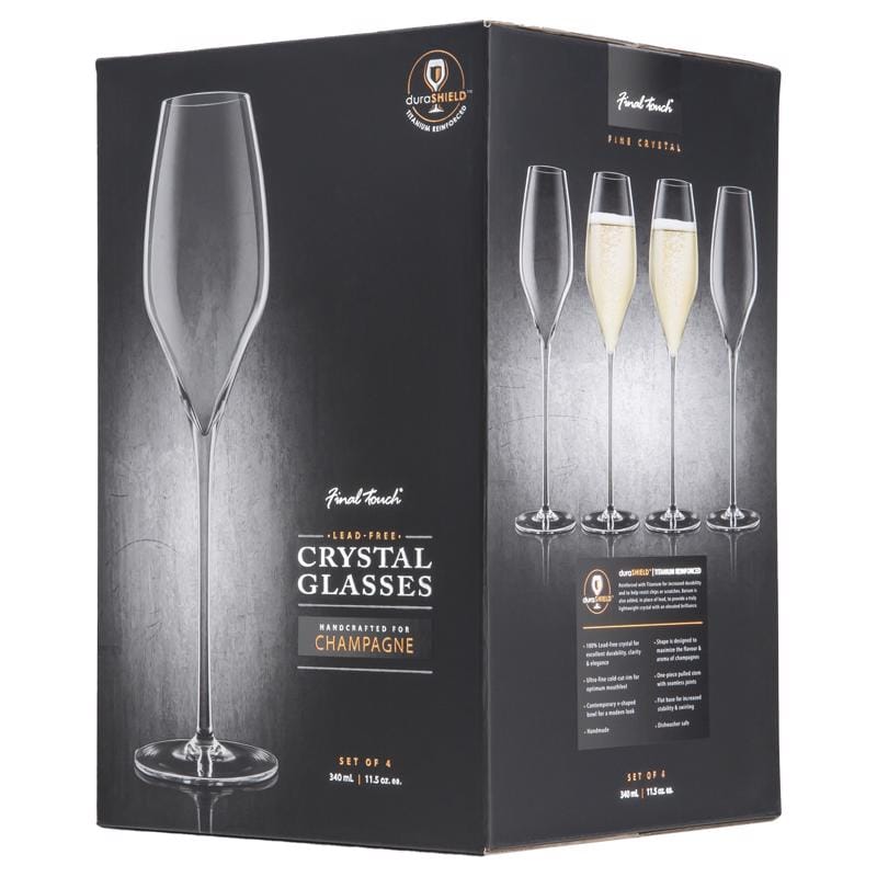 Final Touch LFG1314 11.5 oz Clear Crystal Champagne Flutes