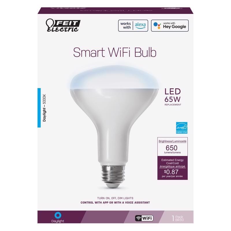 Feit BR30/950CA/AG Smart Home BR30 E26 (Medium) Smart-Enabled LED Bulb Daylight 65 Watt Equivalence 1 pk