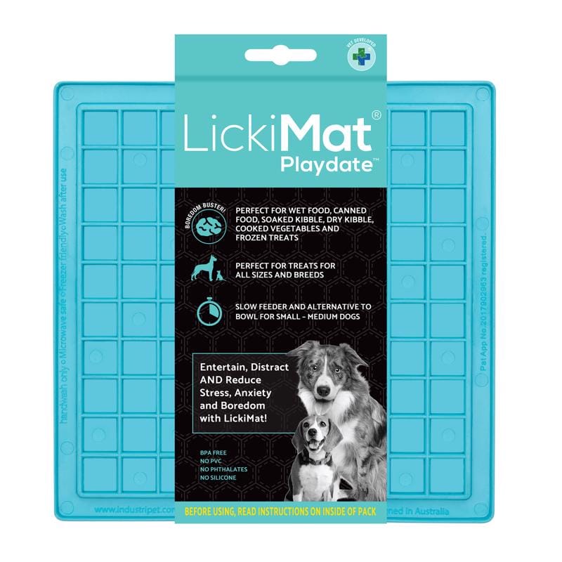 Lickimat LM9001TQ-DR Playdate Turquoise Rubber Slow Feeder For Dogs