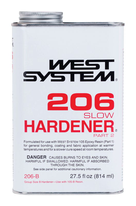 West System 206B 206 Hardener Extra Strength Epoxy Clear Slow Hardener Curing Agent 27.5 oz