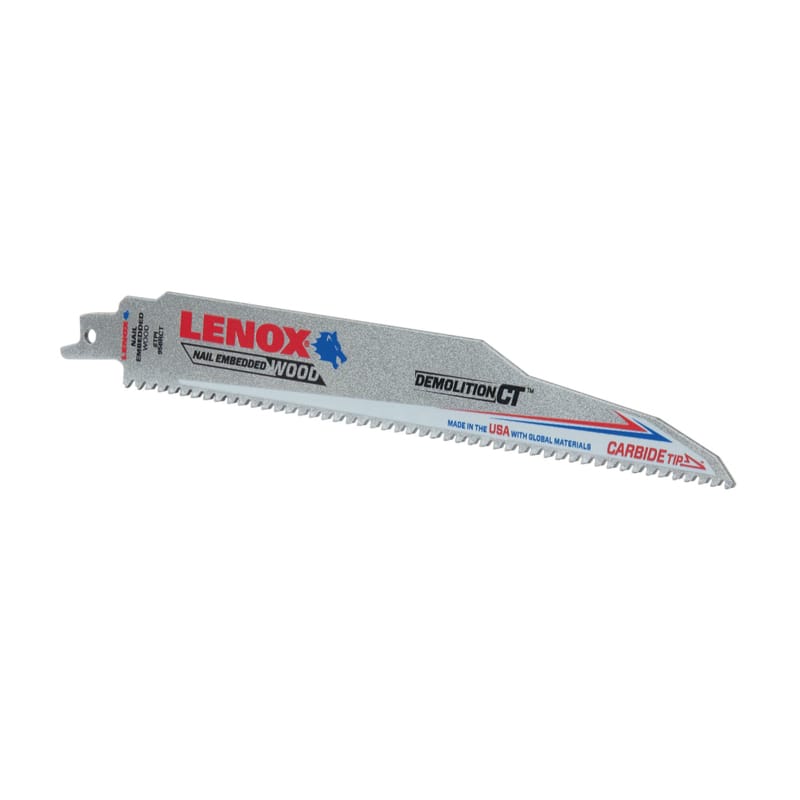 Lenox 1832143 Demolition CT 9 in. Carbide Tipped Reciprocating Saw Blade 6 TPI 1 pc