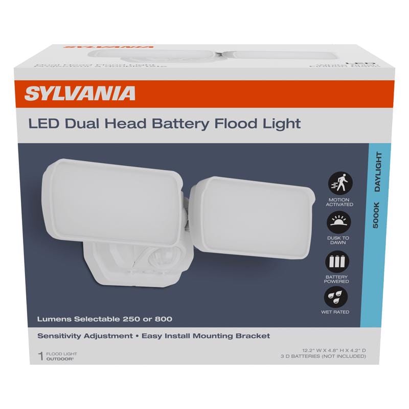 Sylvania 66949 Motion-Sensing Battery Powered LED White Security Floodlight