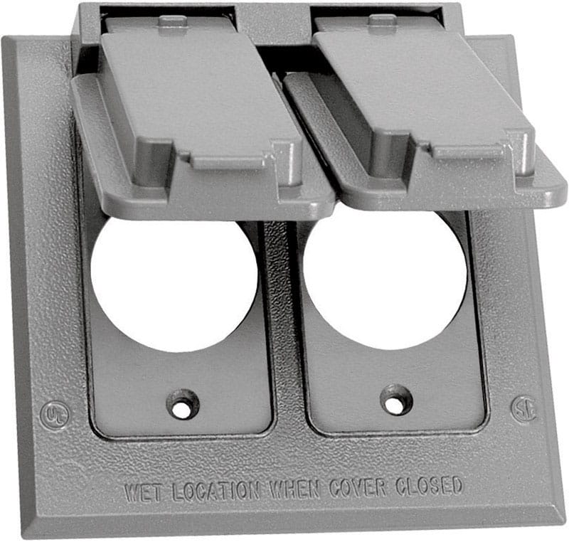 Sigma Engineered Solutions 14324 Square Die-Cast Metal 2 gang 4.54 in. H X 4.54 in. W 15/20 Amp Receptacle