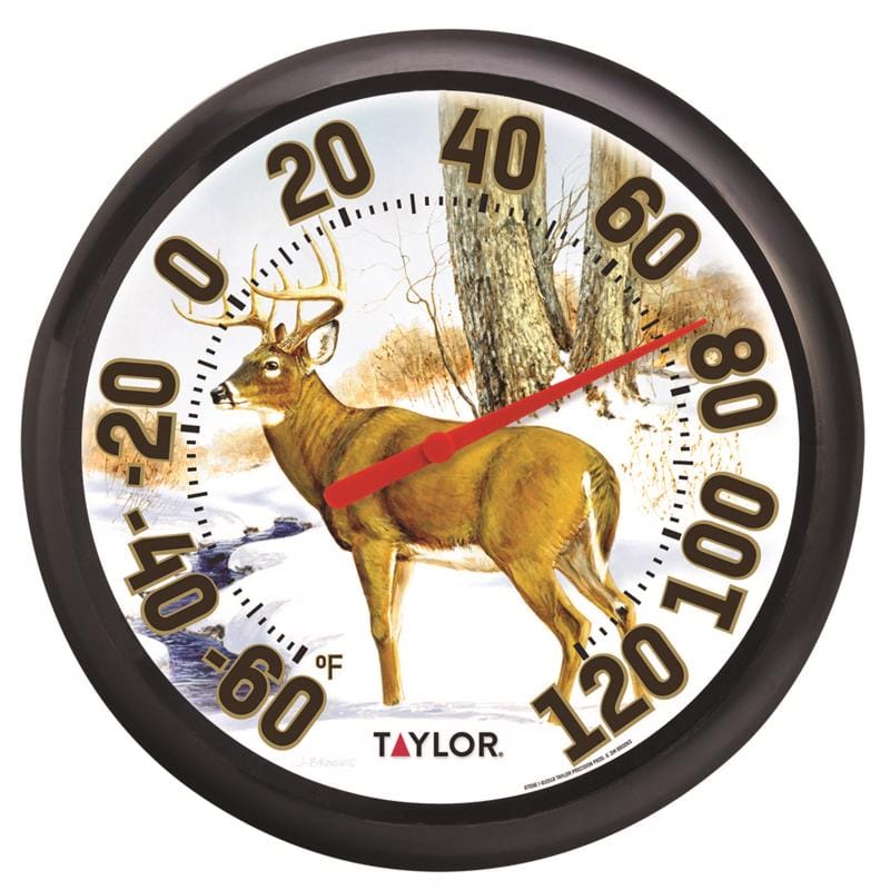 Taylor 6709E Deer Design Dial Thermometer Plastic Multicolored 13.25 in.