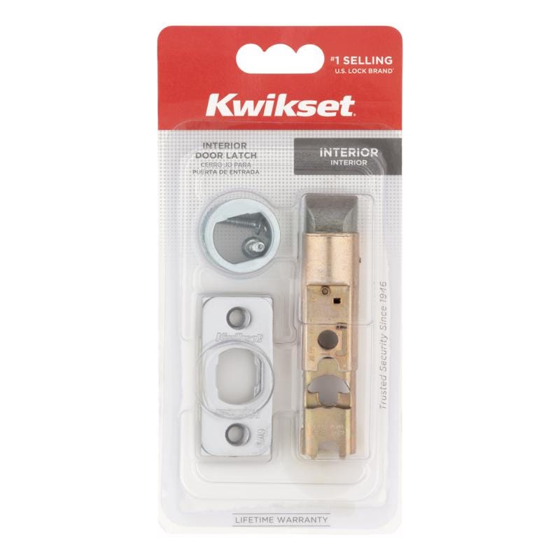 Kwikset 81826-003 Satin Chrome Gold Metal Door Latch 1 pk