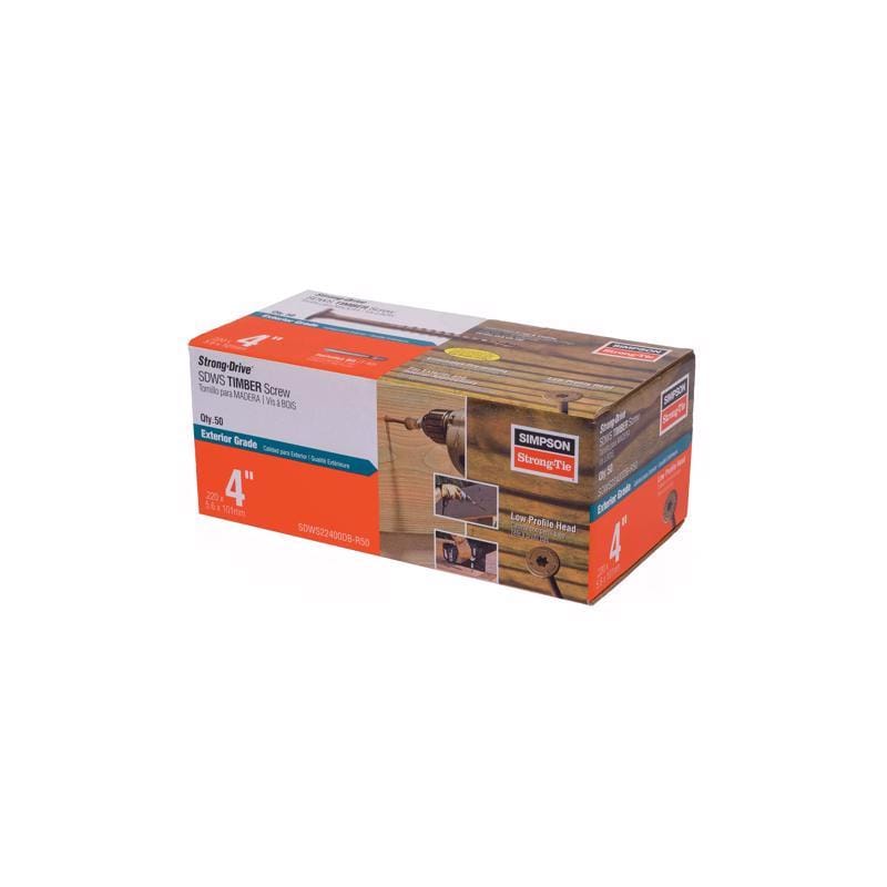 Simpson Strong-Tie SDWS22400DB-R50 Strong-Drive No. 5 Sizes X 4 in. L Star Low Profile Head Bold Structural Screws