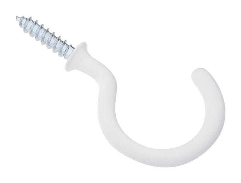 National Hardware N248-450 Vinyl Coated White Steel 1-1/2 in. L Cup Hook 15 lb 2 pk