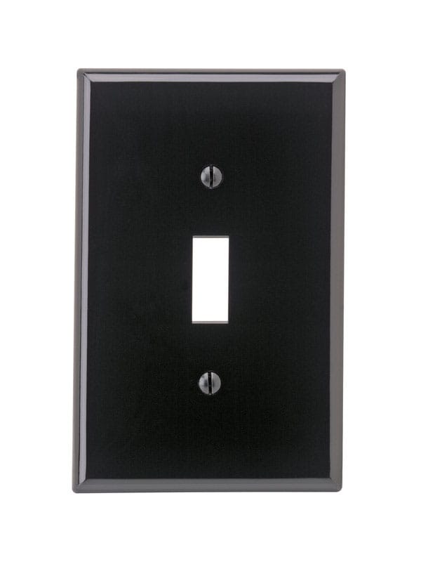Leviton 00PJ1-00E Midway Black 1 gang Nylon Toggle Wall Plate 1 pc