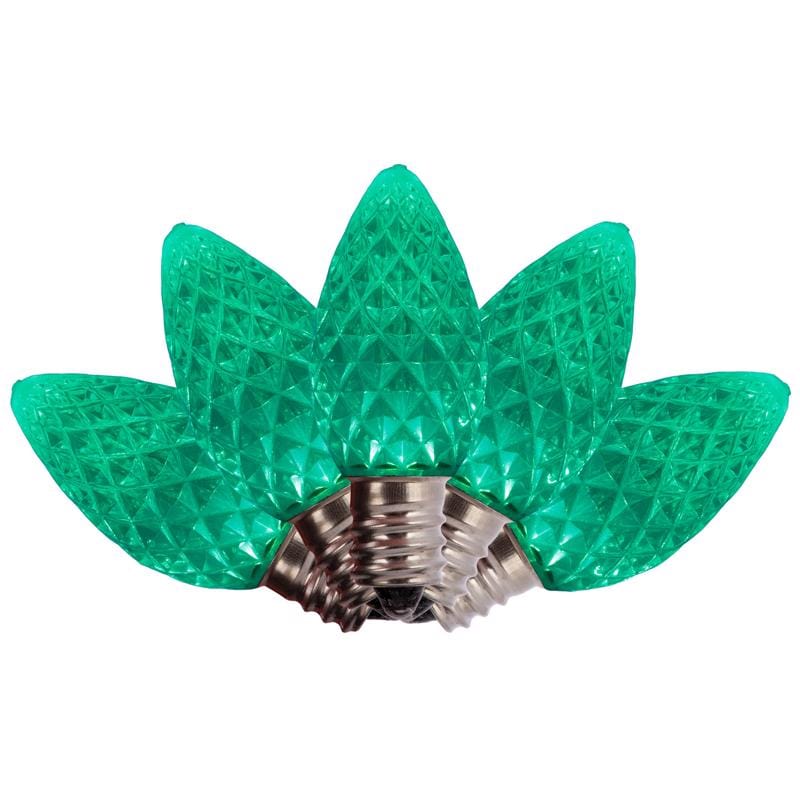 Holiday Bright Lights BU25LEDFC7-TGRA LED C7 Green 25 ct Replacement Christmas Light Bulbs
