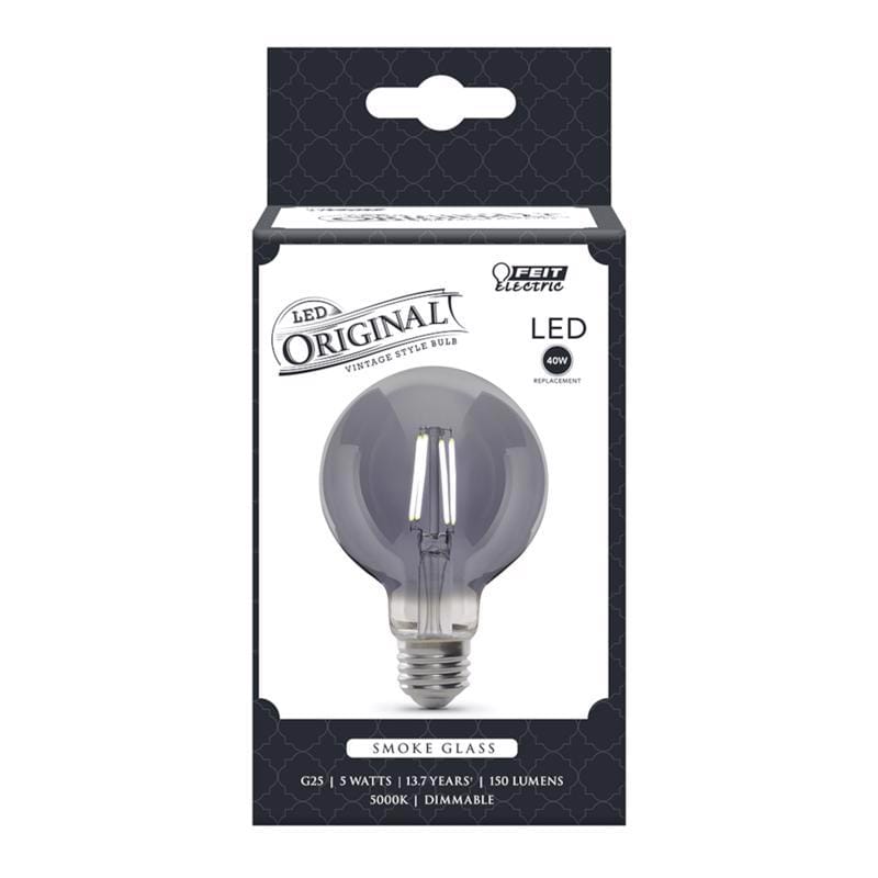 Feit G25/SMK/VG/LED G25 E26 (Medium) Filament LED Bulb Smoke Daylight 40 Watt Equivalence 1 pk