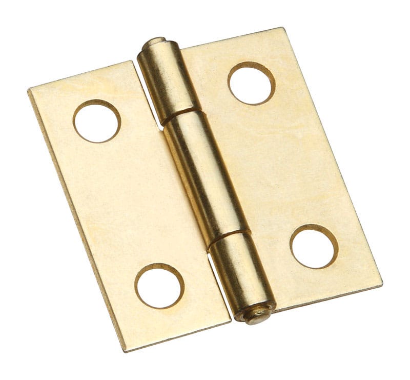 National Hardware N146-068 1-3/8 in. L Brass-Plated Door Hinge 2 pk