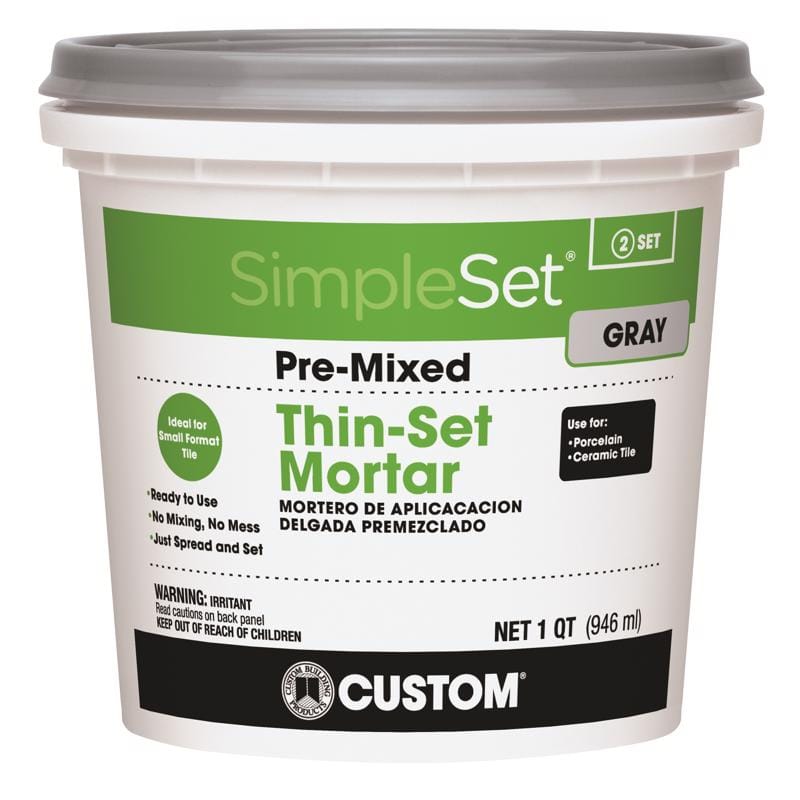 Custom Building Products CTTSGQT SimpleSet Gray Thin-Set Mortar 1 qt