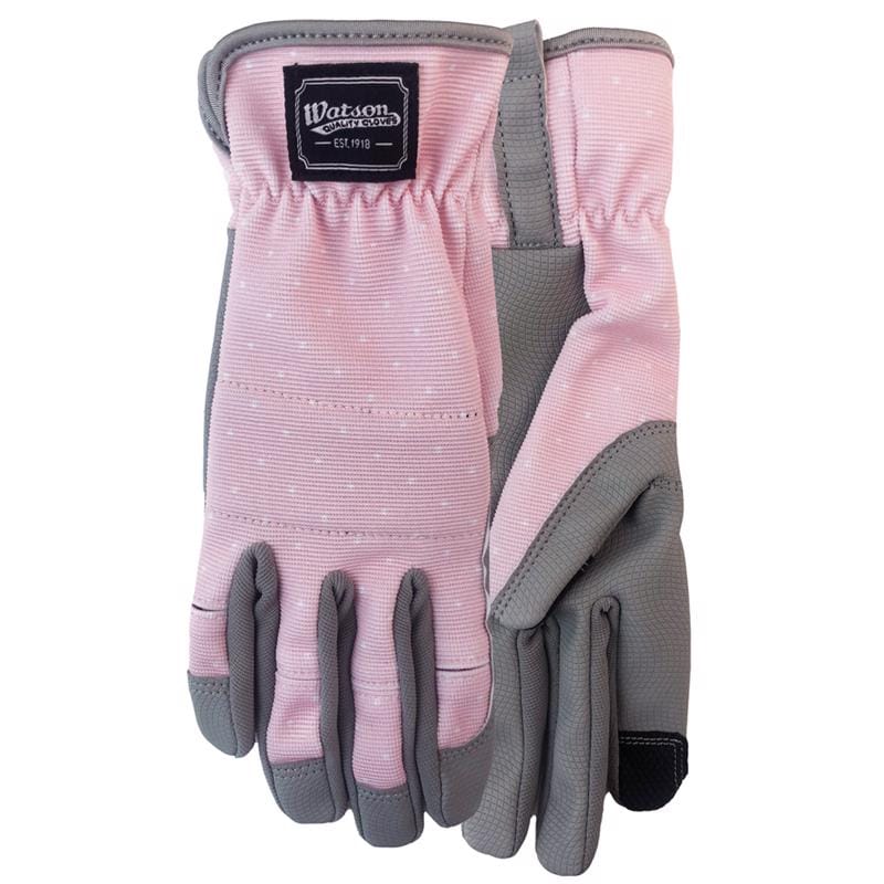 Watson Gloves 111-M Home Grown M Spandex Uptown Girl Gray/Pink Gardening Gloves