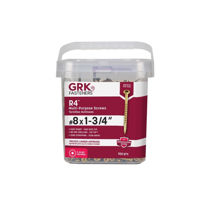GRK Fasteners 01075 No. 8 X 1-3/4 in. L Star Climatek W-Cut Multi-Purpose Screws 925 pk