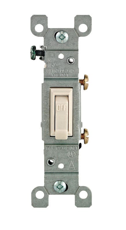 Leviton 01451-2TM 15 amps Single Pole Toggle AC Quiet Switch Light Almond 10 pk
