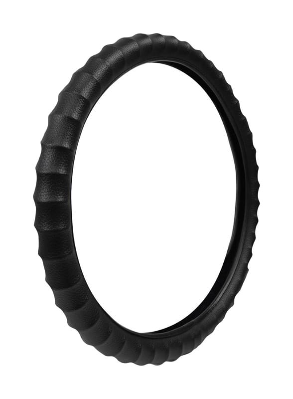 Custom Accessories 38011 Black Steering Wheel Cover For Fits 14-1/2 inch To 15-1/2 inch 1 pk