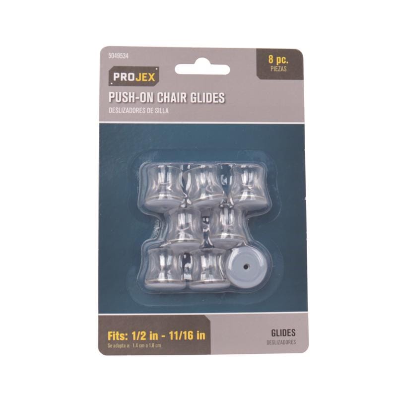 Projex HPT-S1418-P Gray 1 in. Push-On Polymer Chair Glide 8 pk