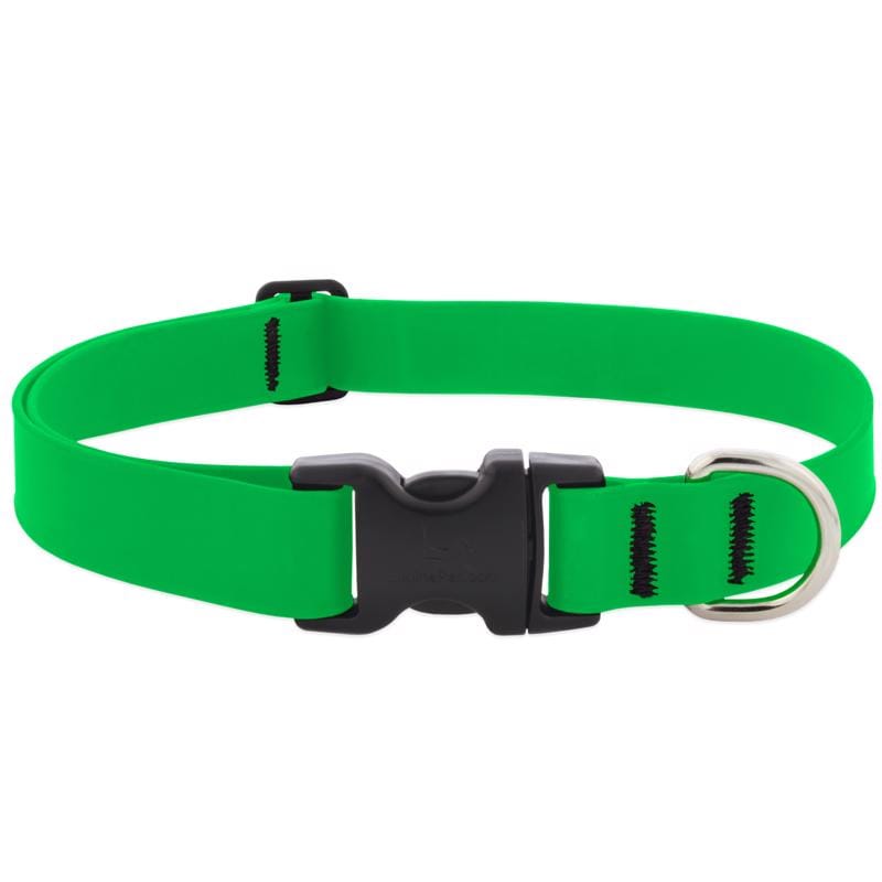 Lupinepet 28353 Splash Neon Green BioThane Dog Adjustable Collar Large