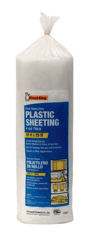 Frost King P1025 Plastic Sheeting 4 mil X 10 W X 25 ft. L Plastic Clear