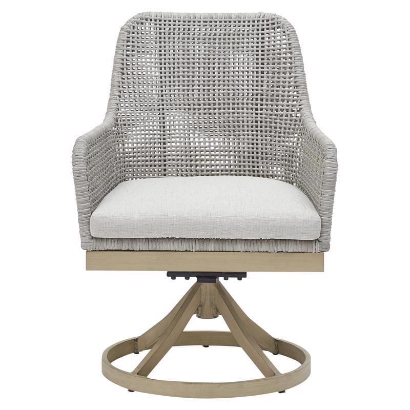 Signature Design P798-602A by Ashley Seton Creek Gray Aluminum Frame Swivel Dining Chair